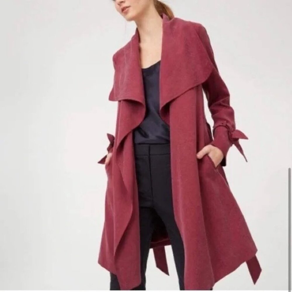 Club Monaco Ellayne Trench Coat in Wine Color
